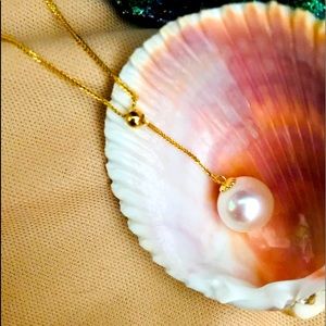 Genuine 18K Gold & Freshwater Pearl Necklace